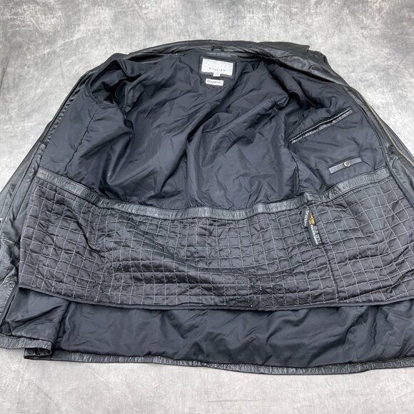 Wilsons M. Julian Jacket Men Large 48 Black Leather Zip Thinsulate Ultra 90s VTG - Picture 10 of 12
